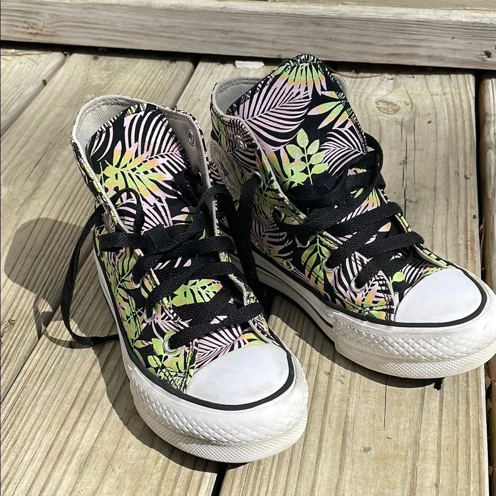 Converse CTAS Platform High Top Tropical Print Sneakers Youth Size 1